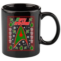 Merry Starfleet Christmas Ugly Sweater 11oz C Handle Ceramic Mug
