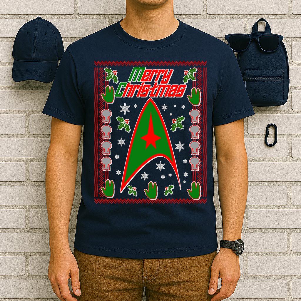 Merry Starfleet Christmas Ugly Sweater T-Shirt