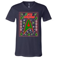 Merry Starfleet Christmas Ugly Sweater V-Neck T-Shirt