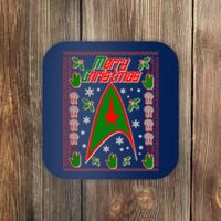 Merry Starfleet Christmas Ugly Sweater Coaster