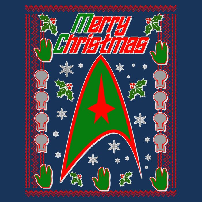 Merry Starfleet Christmas Ugly Sweater Flatbill Hat