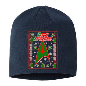 Merry Starfleet Christmas Ugly Sweater Sustainable Beanie