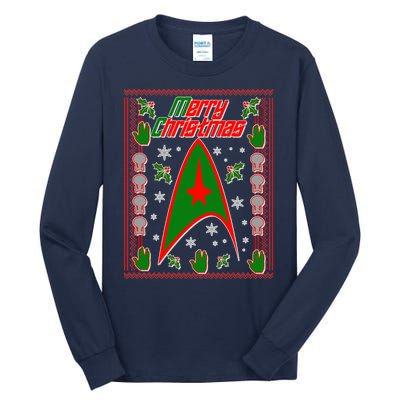 Merry Starfleet Christmas Ugly Sweater Tall Long Sleeve T-Shirt