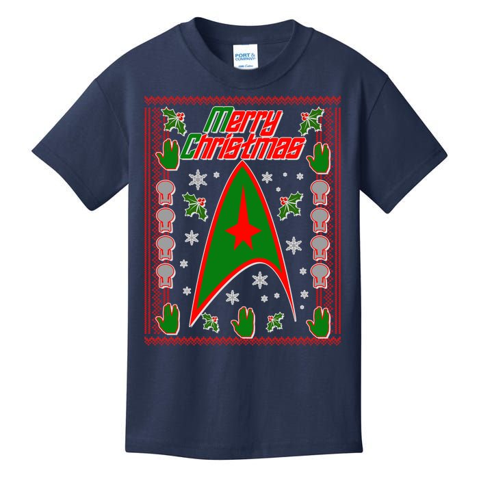 Merry Starfleet Christmas Ugly Sweater Kids T-Shirt