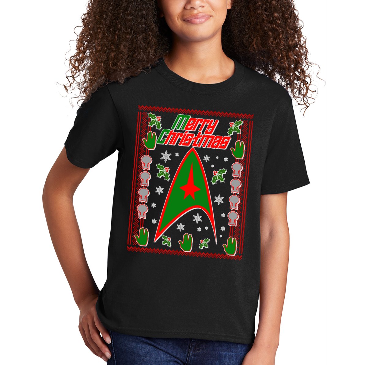 Merry Starfleet Christmas Ugly Sweater Kids T-Shirt