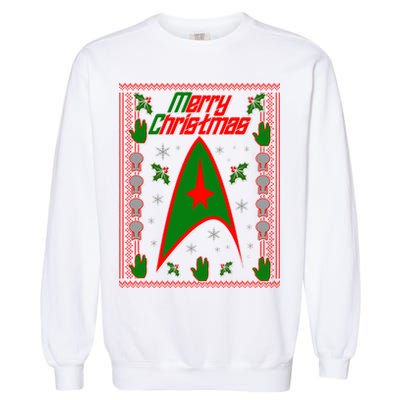 Merry Starfleet Christmas Ugly Sweater Garment-Dyed Sweatshirt