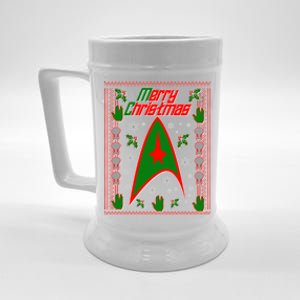 Merry Starfleet Christmas Ugly Sweater Beer Stein