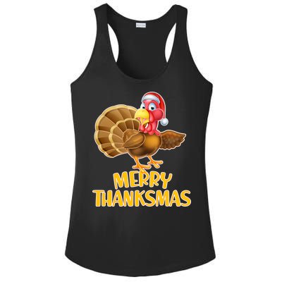 Merry Thanksmas Turkey Ladies PosiCharge Competitor Racerback Tank