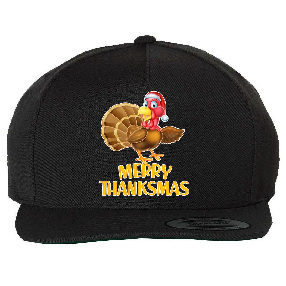 Merry Thanksmas Turkey Wool Snapback Cap
