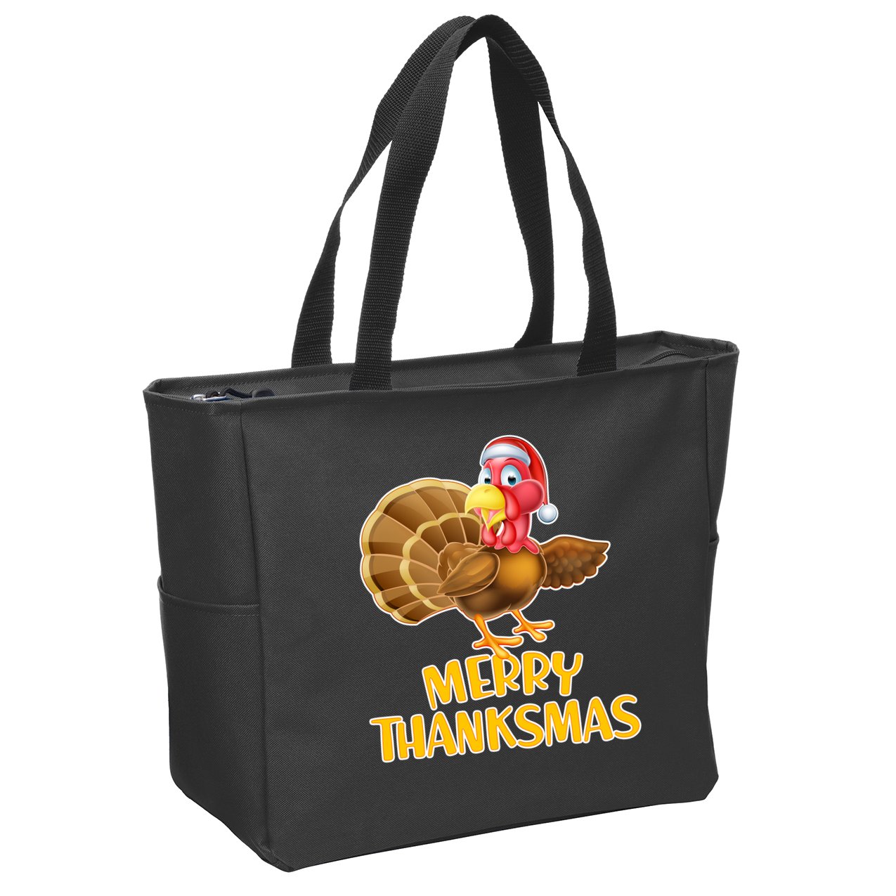 Merry Thanksmas Turkey Zip Tote Bag