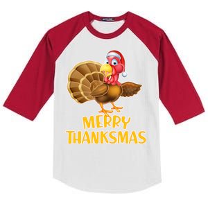 Merry Thanksmas Turkey Kids Colorblock Raglan Jersey