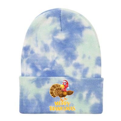 Merry Thanksmas Turkey Tie Dye 12in Knit Beanie