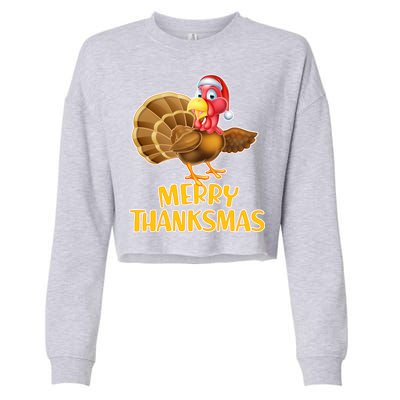 Merry Thanksmas Turkey Cropped Pullover Crew