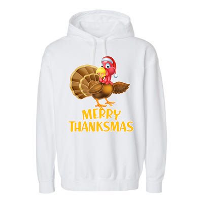 Merry Thanksmas Turkey Garment-Dyed Fleece Hoodie