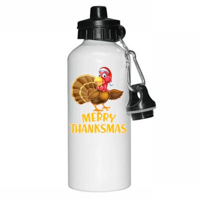 Merry Thanksmas Turkey Aluminum Water Bottle