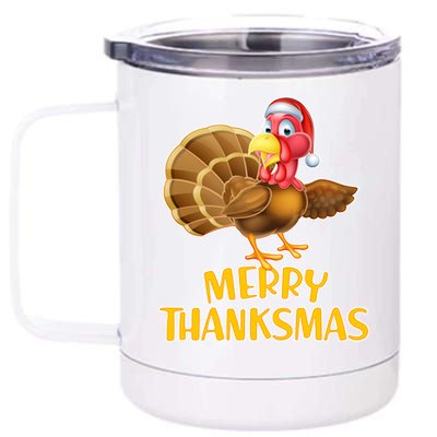 Merry Thanksmas Turkey 12 oz Stainless Steel Tumbler Cup