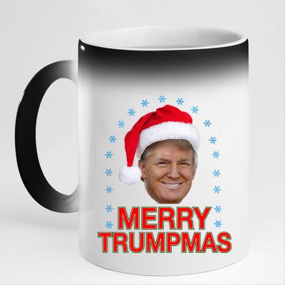 Merry Trumpmas Trump Christmas 11oz Black Color Changing Mug