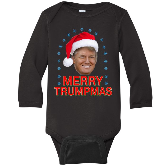 Merry Trumpmas Trump Christmas Baby Long Sleeve Bodysuit