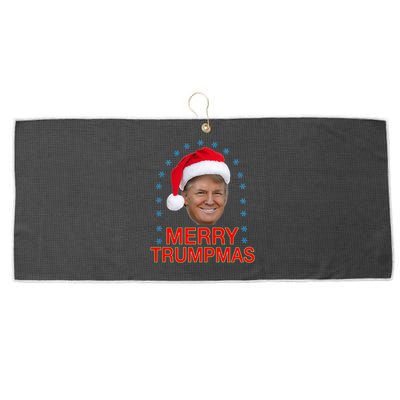 Merry Trumpmas Trump Christmas Large Microfiber Waffle Golf Towel