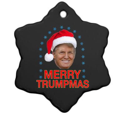 Merry Trumpmas Trump Christmas Ceramic Star Ornament