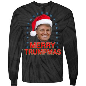 Merry Trumpmas Trump Christmas Tie-Dye Long Sleeve Shirt