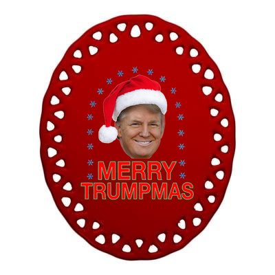 Merry Trumpmas Trump Christmas Ceramic Oval Ornament