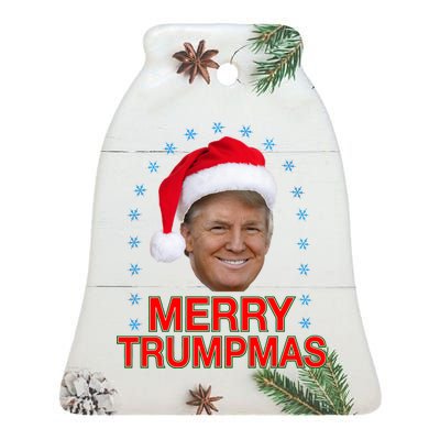 Merry Trumpmas Trump Christmas Ceramic Bell Ornament