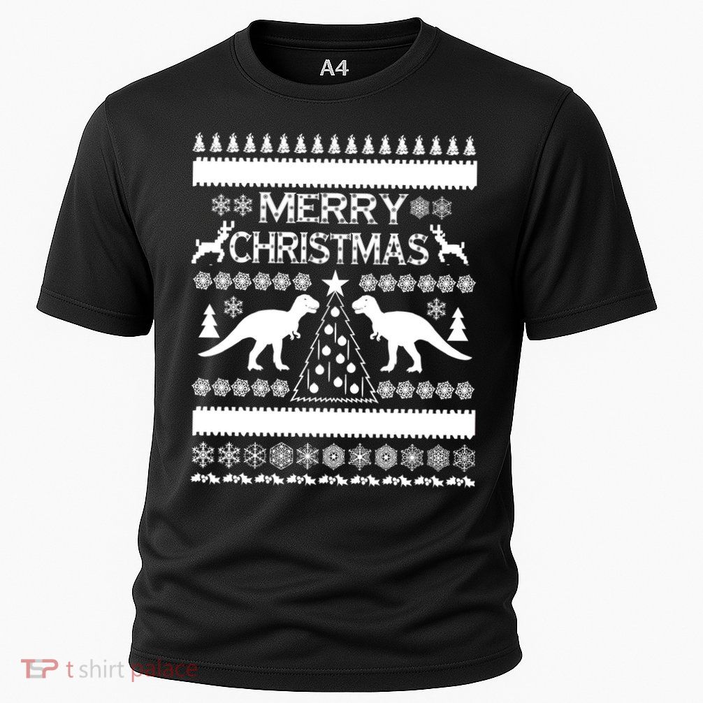 Merry Ugly Christmas T-Rex Sweater Performance Shirt