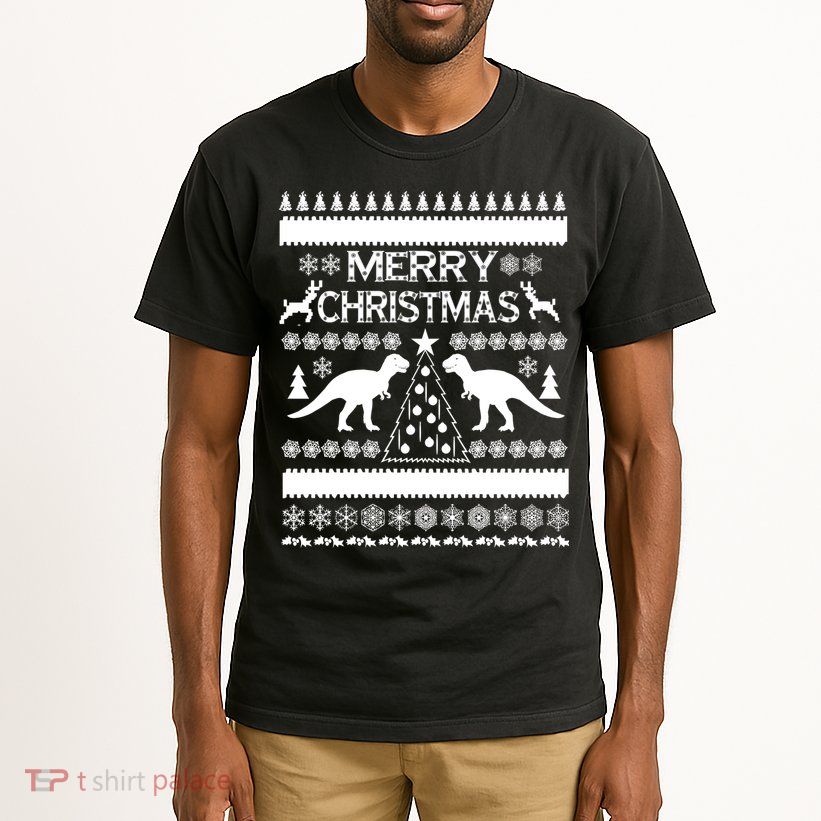 Merry Ugly Christmas T-Rex Sweater Tall T-Shirt