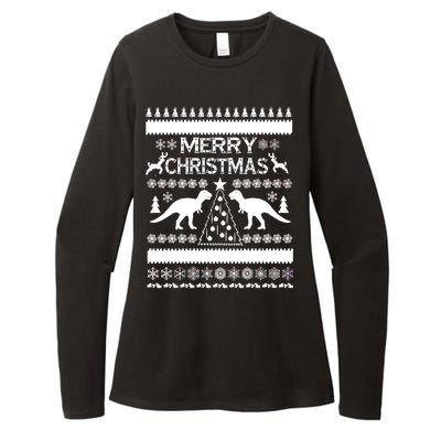 Merry Ugly Christmas T-Rex Sweater Womens CVC Long Sleeve Shirt