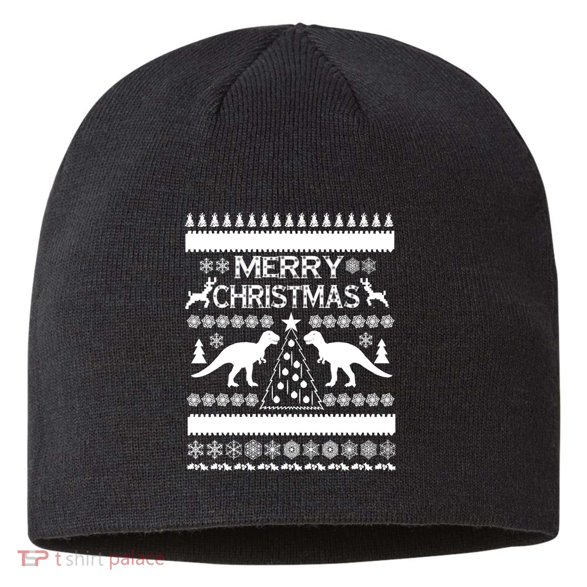 Merry Ugly Christmas T-Rex Sweater Sustainable Beanie