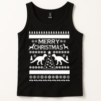 Merry Ugly Christmas T-Rex Sweater Tank Top
