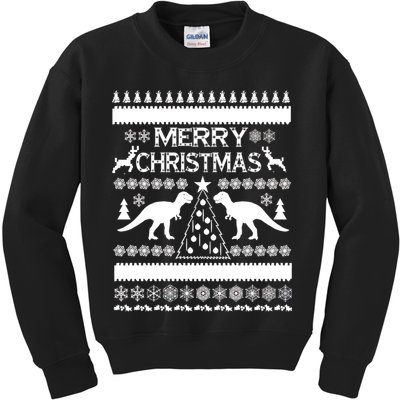 Merry Ugly Christmas T-Rex Sweater Kids Sweatshirt