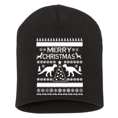 Merry Ugly Christmas T-Rex Sweater Short Acrylic Beanie