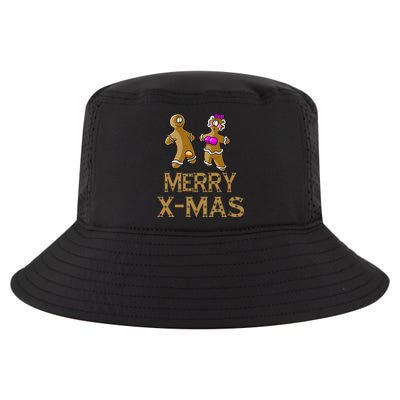 Merry X-Mas Funny Gingerbread Couple Cool Comfort Performance Bucket Hat