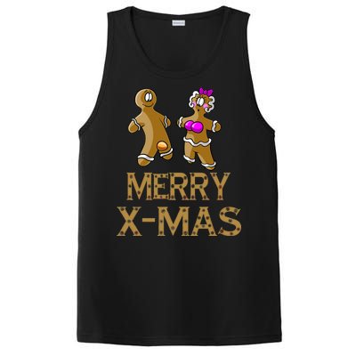 Merry X-Mas Funny Gingerbread Couple PosiCharge Competitor Tank