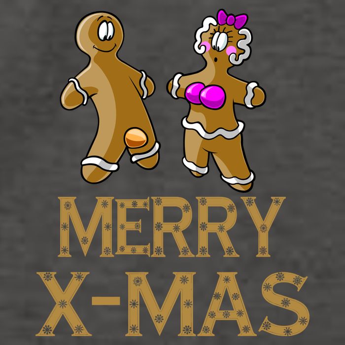 Merry X-Mas Funny Gingerbread Couple Vector Backpack
