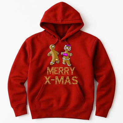 Merry X-Mas Funny Gingerbread Couple Hoodie