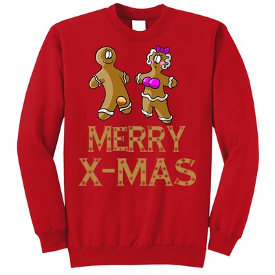 Merry X-Mas Funny Gingerbread Couple Sweatshirt