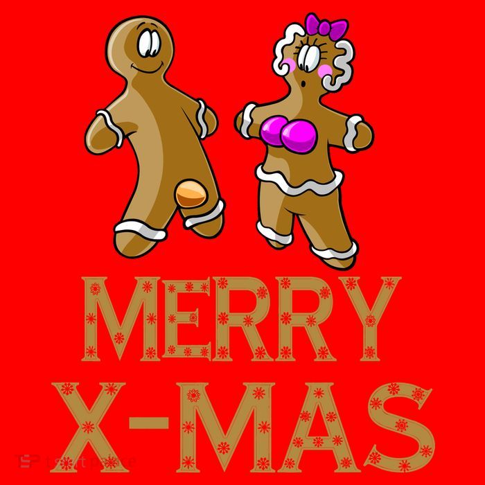 Merry X-Mas Funny Gingerbread Couple T-Shirt