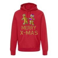 Merry X-Mas Funny Gingerbread Couple Premium Hoodie