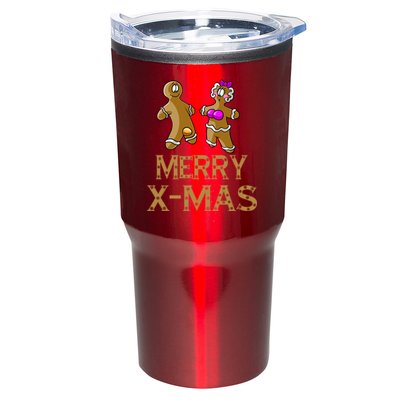 Merry X-Mas Funny Gingerbread Couple Tumbler