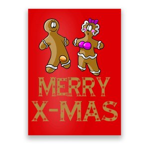 Merry X-Mas Funny Gingerbread Couple Poster