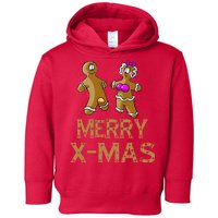 Merry X-Mas Funny Gingerbread Couple Toddler Hoodie