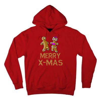 Merry X-Mas Funny Gingerbread Couple Tall Hoodie