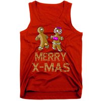 Merry X-Mas Funny Gingerbread Couple Tank Top