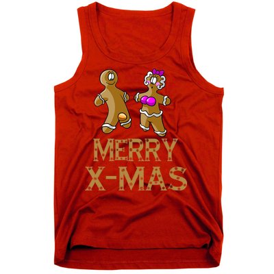 Merry X-Mas Funny Gingerbread Couple Tank Top