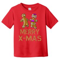 Merry X-Mas Funny Gingerbread Couple Toddler T-Shirt