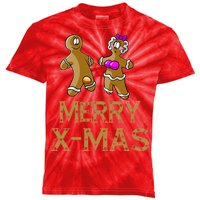 Merry X-Mas Funny Gingerbread Couple Kids Tie-Dye T-Shirt