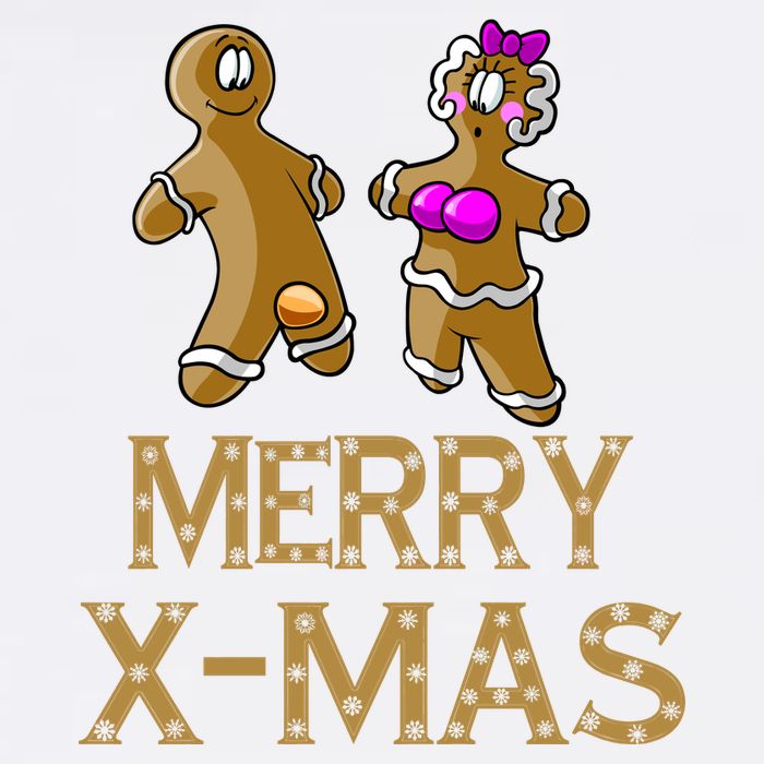 Merry X-Mas Funny Gingerbread Couple Garment-Dyed Sweatshirt